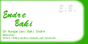 endre baki business card